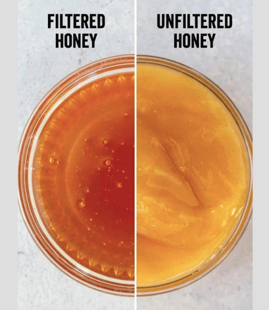 filtered vs. unfiltered types of honey